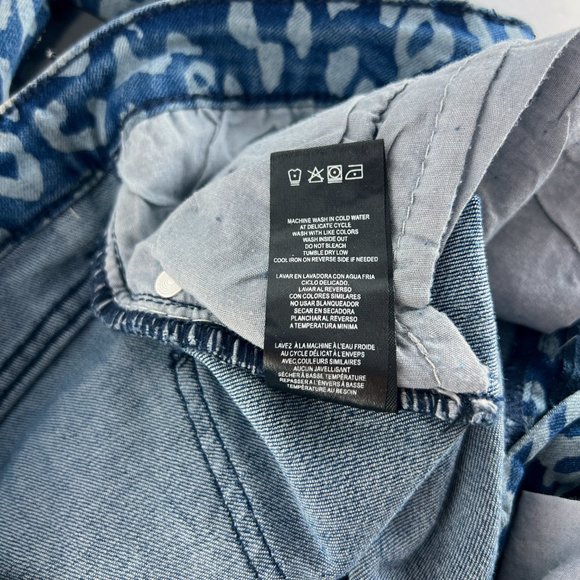 Bebe Indigo Wash Leopard Print Skinny Jeans Size 27 NWT - Picture 7 of 9
